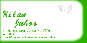 milan juhos business card